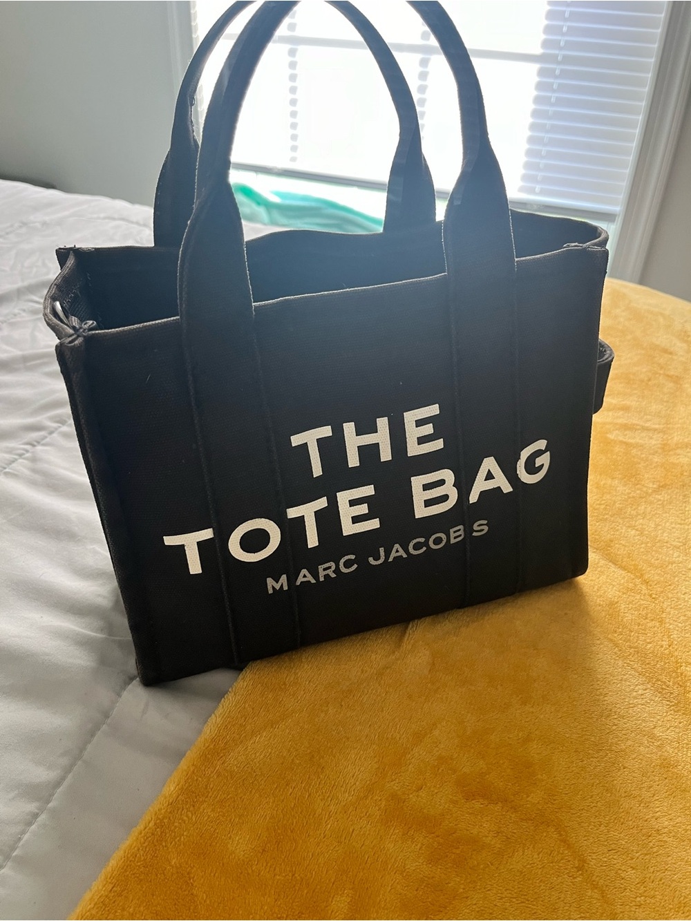 Marc Jacobs Black Canvas Tote with White Logo